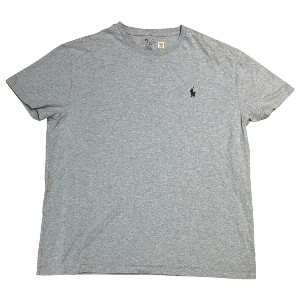 Polo‎ Ralph Lauren Mens Classic Fit Crewneck T-Shirt Light Blue Heather Size M